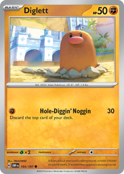Diglett — Obsidian Flames 103/197