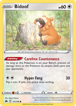 Bidoof — Crown Zenith 111/159