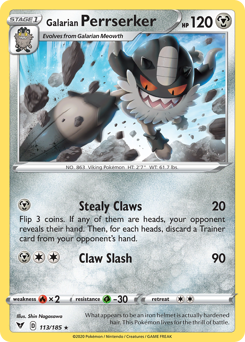 Galarian Perrserker — Vivid Voltage 113/185