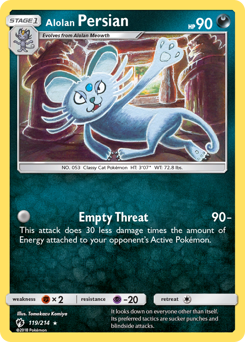 Alolan Persian — Lost Thunder 119/214