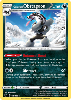 Galarian Obstagoon — Sword & Shield 119/202