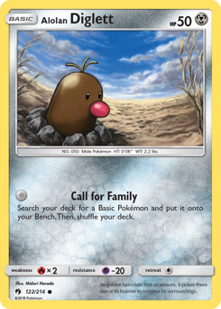 Alolan Diglett — Lost Thunder 122/214