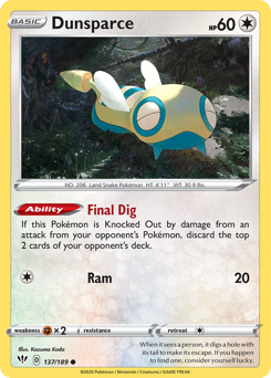 Dunsparce — Darkness Ablaze 137/189