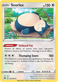 Snorlax — Lost Origin 143/196