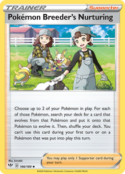 Pokémon Breeder's Nurturing — Darkness Ablaze 166/189