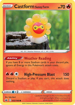 Castform Sunny Form — Chilling Reign 22/198