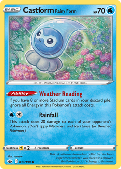 Castform Rainy Form — Chilling Reign 33/198