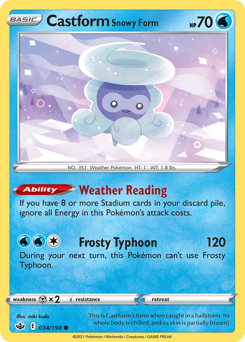 Castform Snowy Form — Chilling Reign 34/198