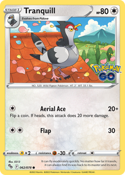Tranquill — Pokémon GO 62/78