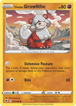Hisuian Growlithe — Astral Radiance 70/189