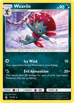 Weavile — Ultra Prism 74/156