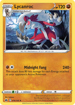 Lycanroc — Crown Zenith 74/159
