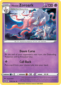Hisuian Zoroark — Lost Origin 76/196