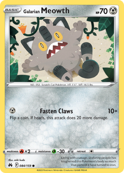 Galarian Meowth — Crown Zenith 84/159