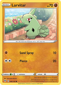 Larvitar — Darkness Ablaze 86/189