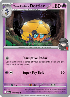 Team Rocket's Dottler — Destined Rivals 88/182