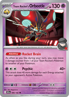Team Rocket's Orbeetle — Destined Rivals 89/182