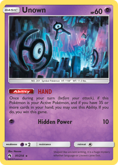 Unown — Lost Thunder 91/214