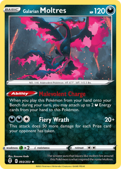 Galarian Moltres — Evolving Skies 93/203