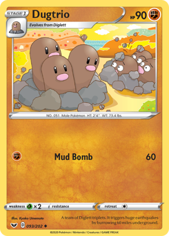 Dugtrio — Sword & Shield 93/202