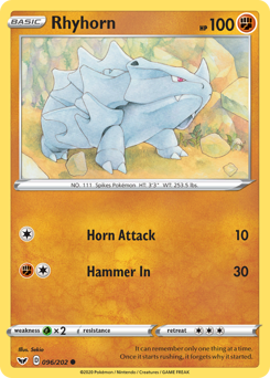 Rhyhorn — Sword & Shield 96/202