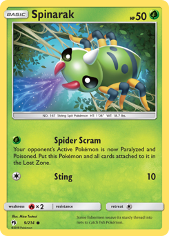 Spinarak — Lost Thunder 9/214