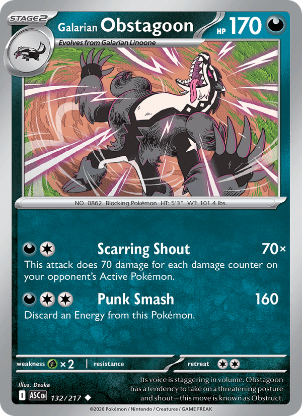Galarian Obstagoon — Ascended Heroes 132/217