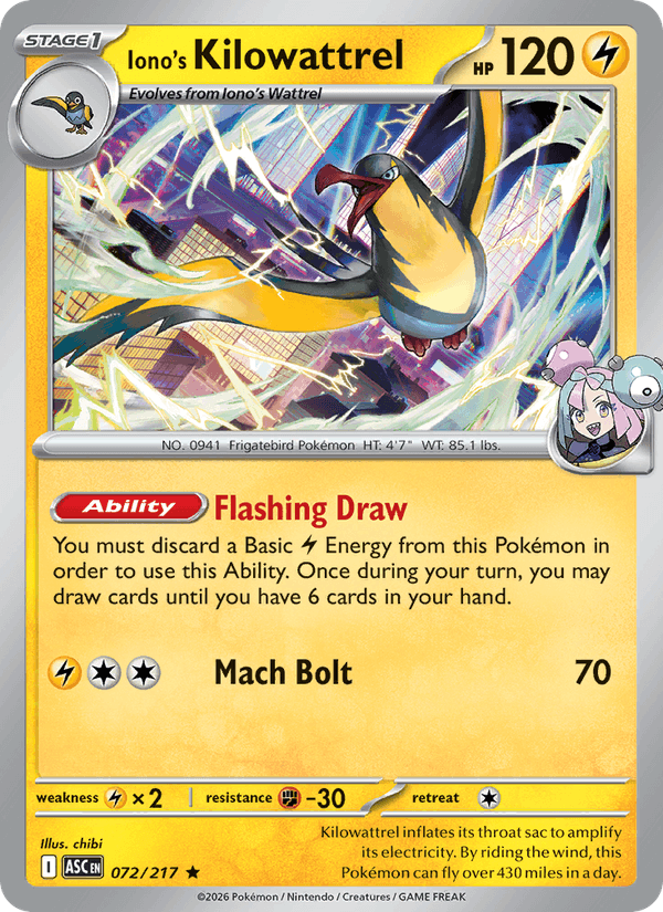Iono's Kilowattrel — Ascended Heroes 72/217